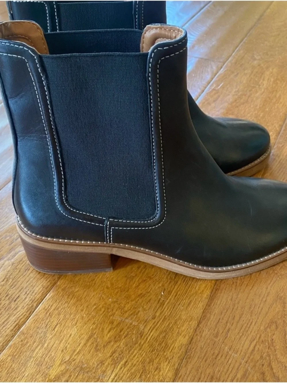 Joie Black Leather Chelsea Ankle Boots